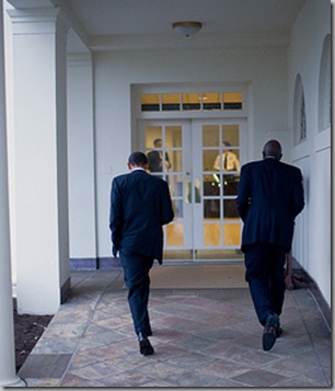 President Barack Obama and personal aide Reggie Love walk along the Colonnade of the White House, Feb. 26, 2010. (Official White House Photo by Lawrence Jackson)

This official White House photograph is being made available only for publication by news organizations and/or for personal use printing by the subject(s) of the photograph. The photograph may not be manipulated in any way and may not be used in commercial or political materials, advertisements, emails, products, promotions that in any way suggests approval or endorsement of the President, the First Family, or the White House. 