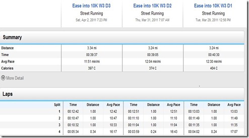 Compare Week 3 Ease into 10K