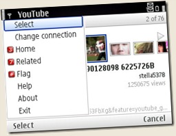 Nokia E71 YouTube Screenshot