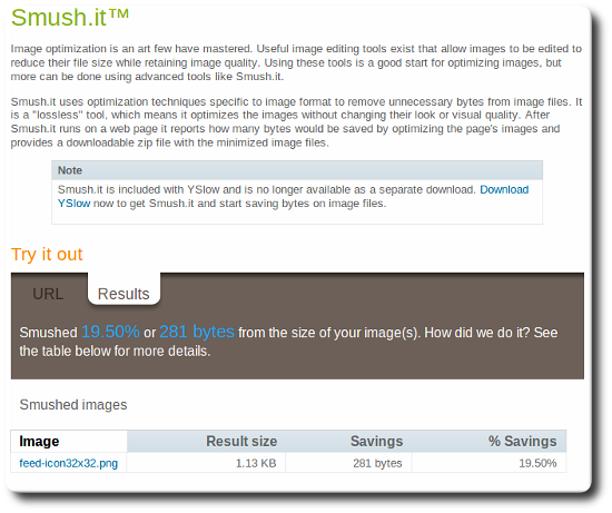 picture of yahoo's smush.it tool in action