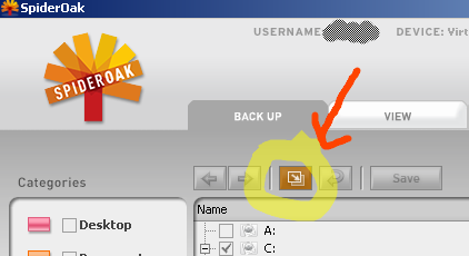 photo showing where to click for the show hidden files option