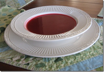 beet soup served beet soup served