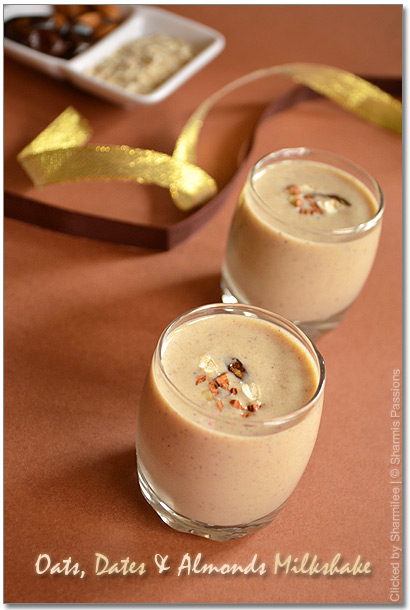 Oats, Dates and Almonds Milkshake Recipe Oats, Dates and Almonds Milkshake Recipe