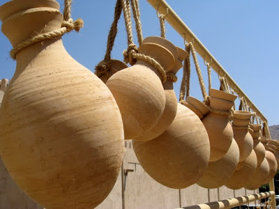 Clay jars for sale at a souq in Nizwa Oman