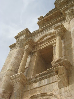 Building of Roman ruins in Jerash Jordan