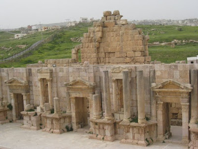 Roman ruins in Jerash Jordan