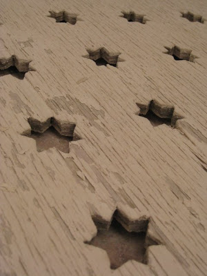 Board with stars cut out at the Roman ruins in Jerash Jordan