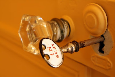 Key in a door at Chateau St Julien l'Ars near Poitiers France