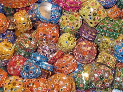 Sequin boxes in the Grand Bazaar in Istanbul