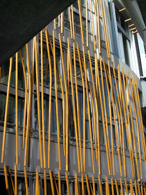 The exterior of the Scottish Parliament building in Edinburgh