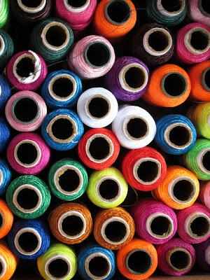Spools of thread at the Black Market in Ulaanbaatar Mongolia