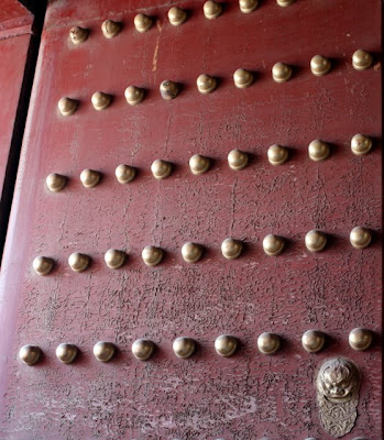 Red door in the Forbidden City in Beijing