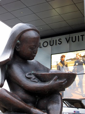 Sculpture in front of the Louis Vuitton store in Ulaanbaatar Mongolia