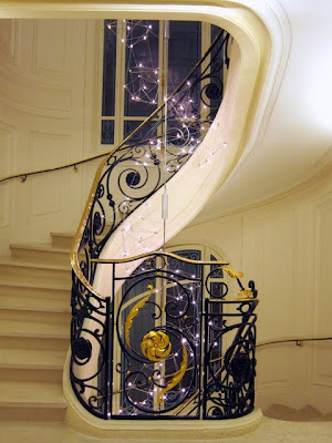 Staircase at Hotel Le Bristol in Paris France