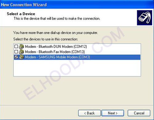 Klik di sini untuk memperbesar gambar Select Modem