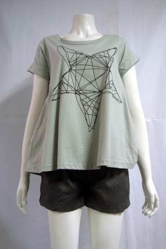 "Hi-Way Star" Field grey cotton pocket tee. MPTS0409-007 S$ 36.90 PTP:16" STH: 23"