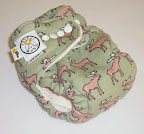 One Size Cloth Diaper - Bamboo Fitted - Moose on Green