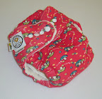 One Size Cloth Diaper - Bamboo Fitted - Red Toadstools
