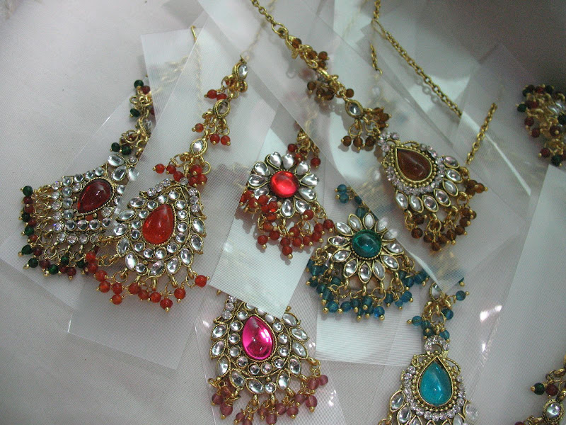 Wholesale Lot of 10 Indian Ethnic Maang Forehead Tikka (bindi) Head