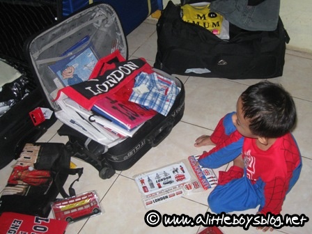 Unpacking Unpacking mom's suitcase