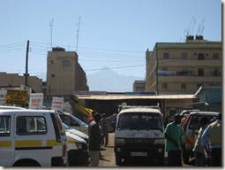 Nayuki matatu station, with the peak in background