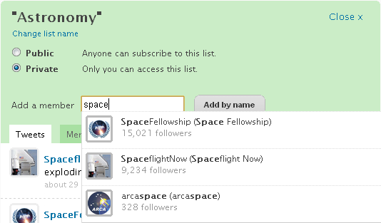 Brizzly add users to lists