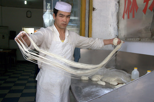 making hand pulled noodles