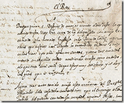 carta firmada por el Duque de Medina Sidonia dando instrccuiones para defender Cádir ante un posible ataque del inglés Drake
