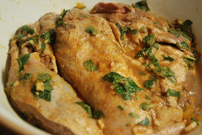 Marinating Lamb Mechoui