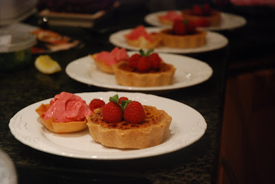 Benson's of Broadway - Caramelised Lemon Tart with Raspberry Sorbet and Raspberry Coulis