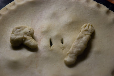 Mushroom and 'Asparagus' Pie Decoration