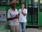 Sarah talking to one of the older patients. He walked with a limp and you could tell he had a lot of hip pain.