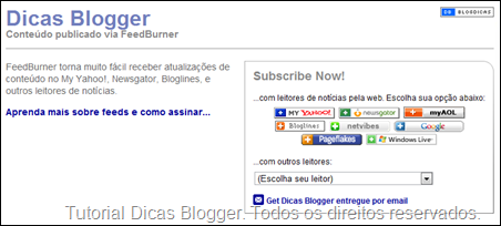 Página do Dicas Blogger Página do Dicas Blogger