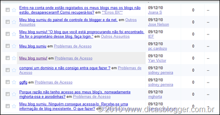 Fórum do Blogger blogger