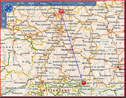 FRankfurt Auto show map route