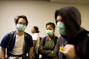 Returning home, with masks