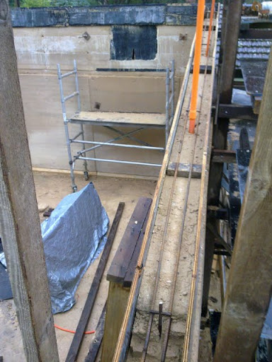 Footing Tie Beam. with a concrete tie beam.