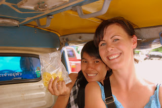  &ndash; Cat and I, loving the fresh pineapple