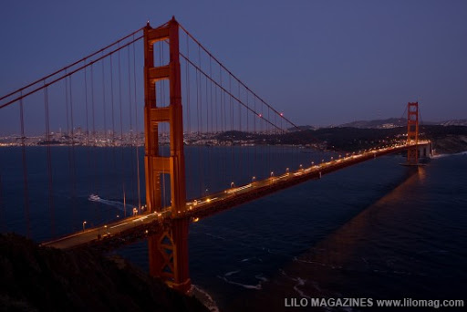 golden gate bridge at night. Golden Gate Bridge by night –