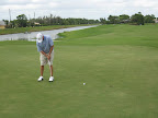Hole 16 at PGA Estates. Made birdie to move to 1 under par and into 2nd place.