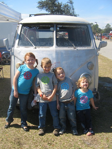 Kids in front of bus