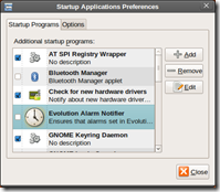 Ubuntu 9.04 Jaunty Jackalope - Gnome - Startup Applications Preferences
