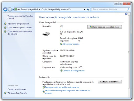 0 Cómo hacer una copia de seguridad con Windows 7