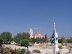 Church behind the cemetery