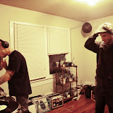 After the club the tiny after party at Crystal's here's Joe holding onto his hat while Chase spins some Drum N Bass