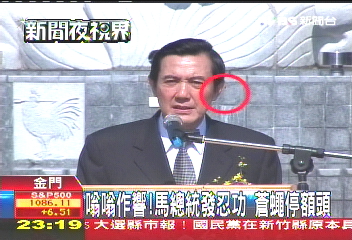 馬英九額頭停蒼蠅