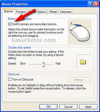 Membuat Mouse untuk Tangan Kiri / Kidal