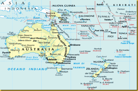Cartina Isole Tuvalu - Polinesia