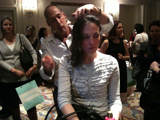 Rubin from Sally Hershberger styles brides' hair for their big day (or Saturday as in this case).