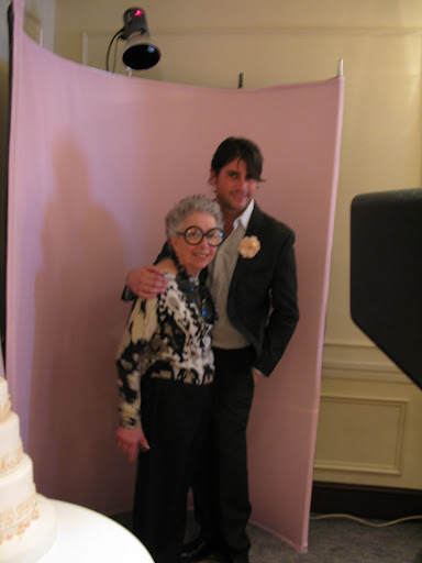 The amazing Sylvia Weinstock pose for a picture with Anthony in our photo booth provided by the company Polite in Public.